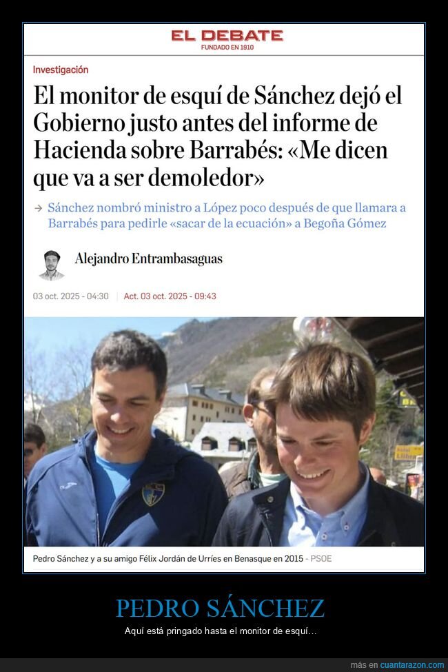 pedro sánchez,monitor de esquí