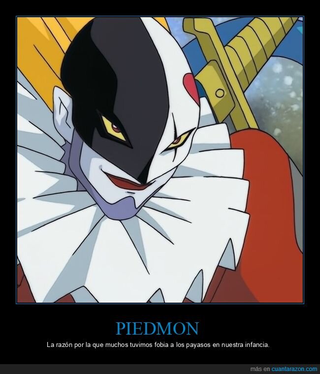 digimon adventure,piedmon,infancia,miedo a los payasos,coulrofobia