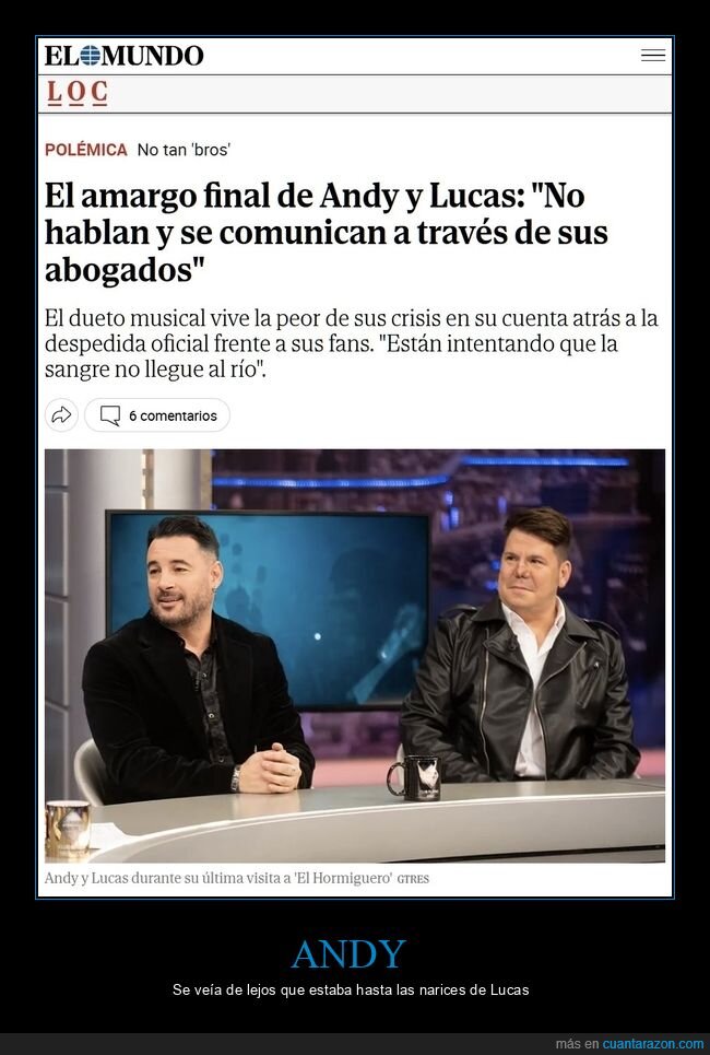 andy y lucas,hablarse,abogados