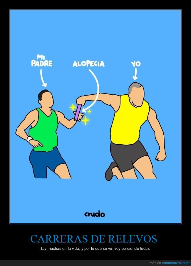 carreras de relevos,padre,alopecia