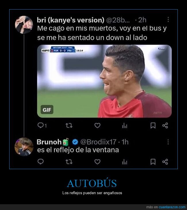 autobús,reflejo,síndrome de down