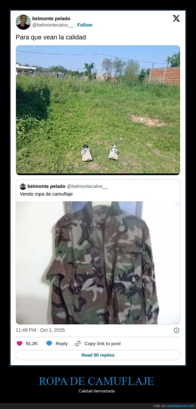 ropa de camuflaje,calidad