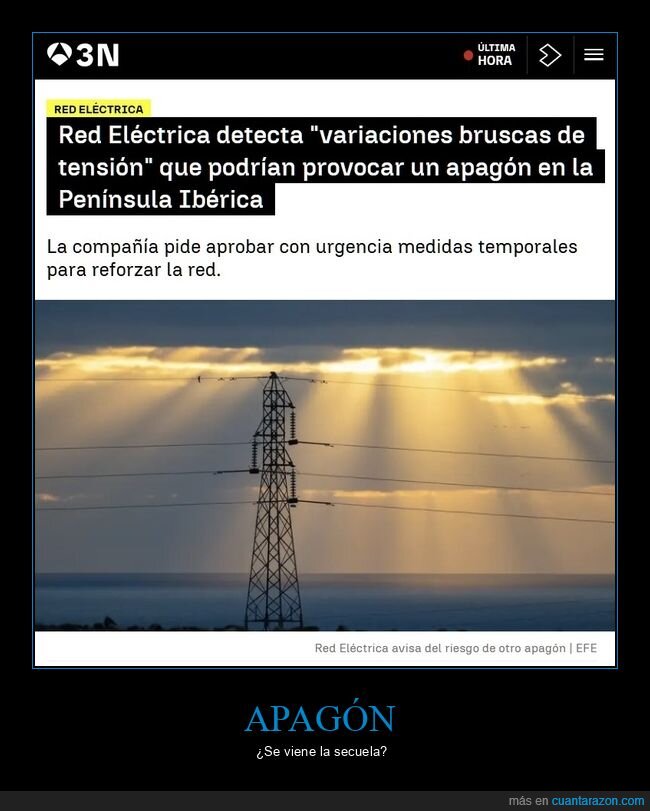 red eléctrica,apagón