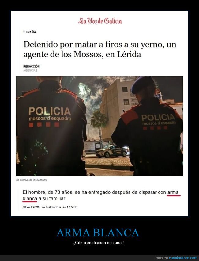 arma blanca,disparar