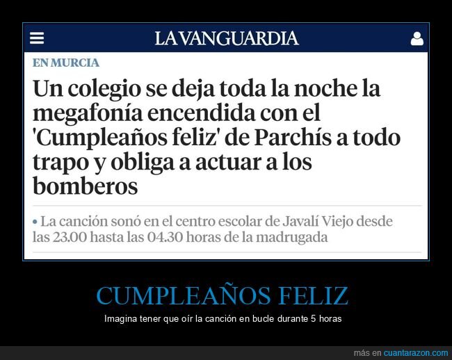 cumpleaños feliz,colegio,megafonía,bomberos