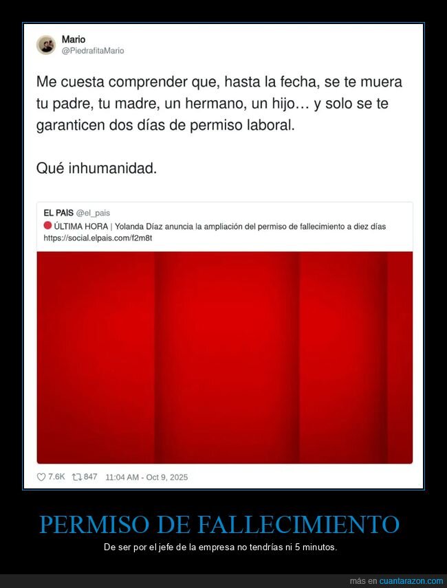 yolanda díaz,permiso de fallecimiento,ampliación