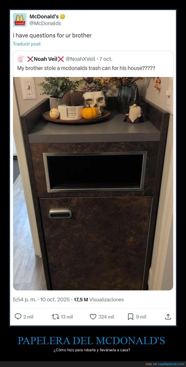 papelera,mcdonald's,casa