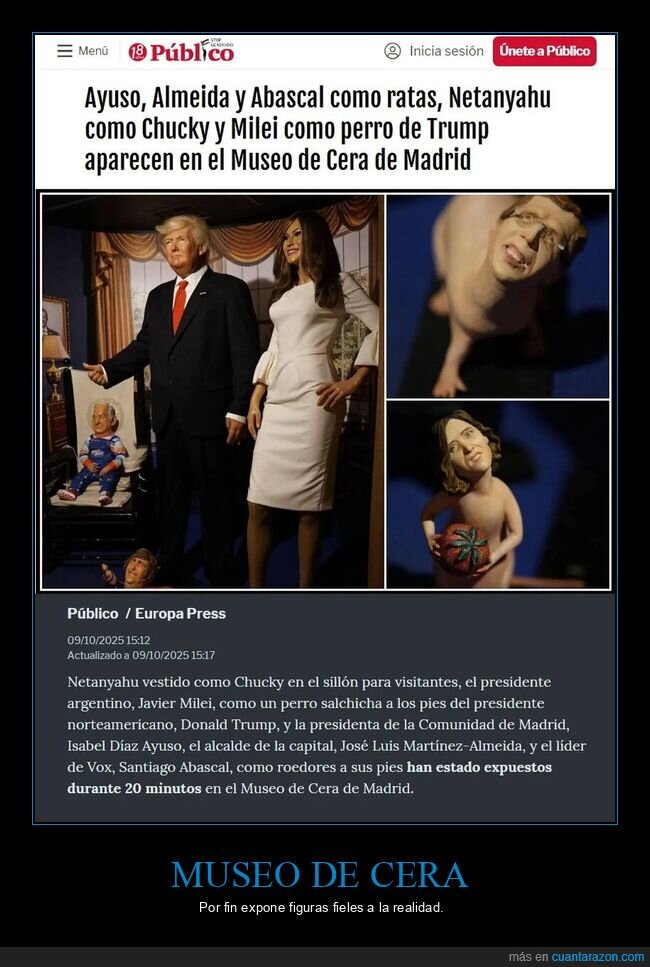museo de cera,trump,milei,ayuso,almeida,abascal