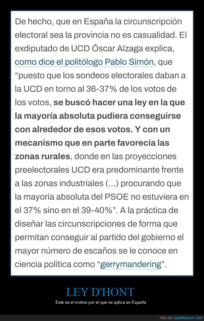 ley d'hont,elecciones,españa