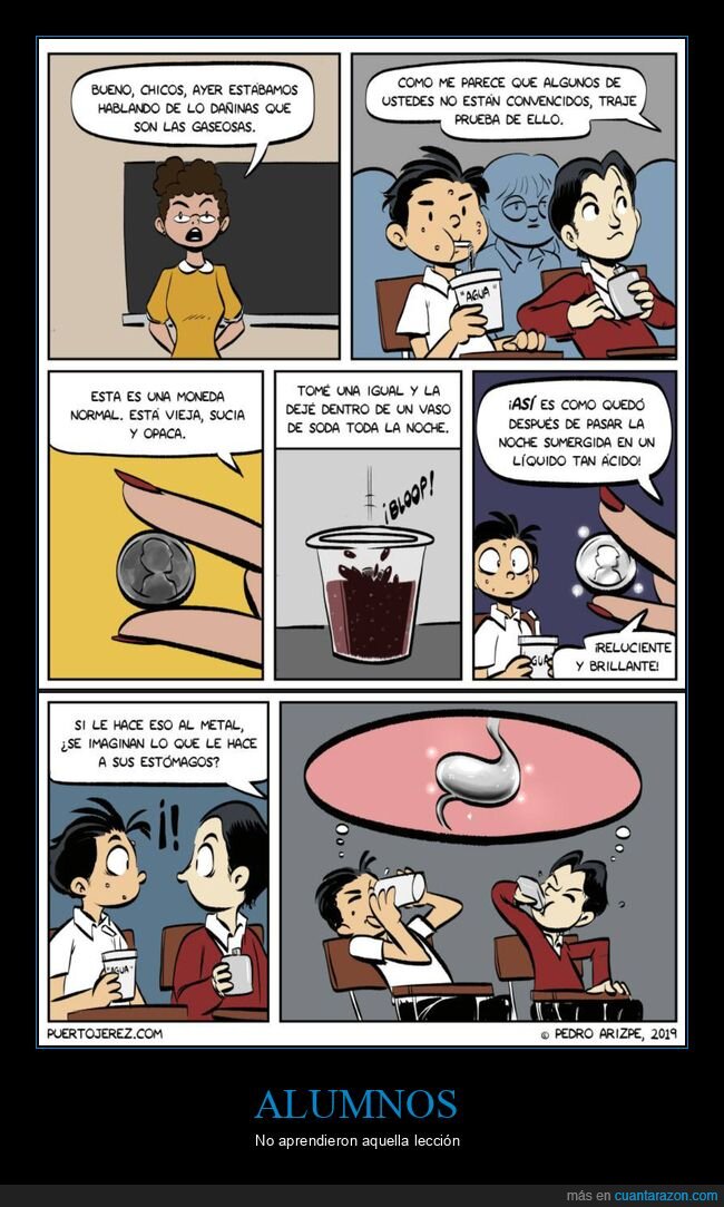 gaseosas,moneda,estómago