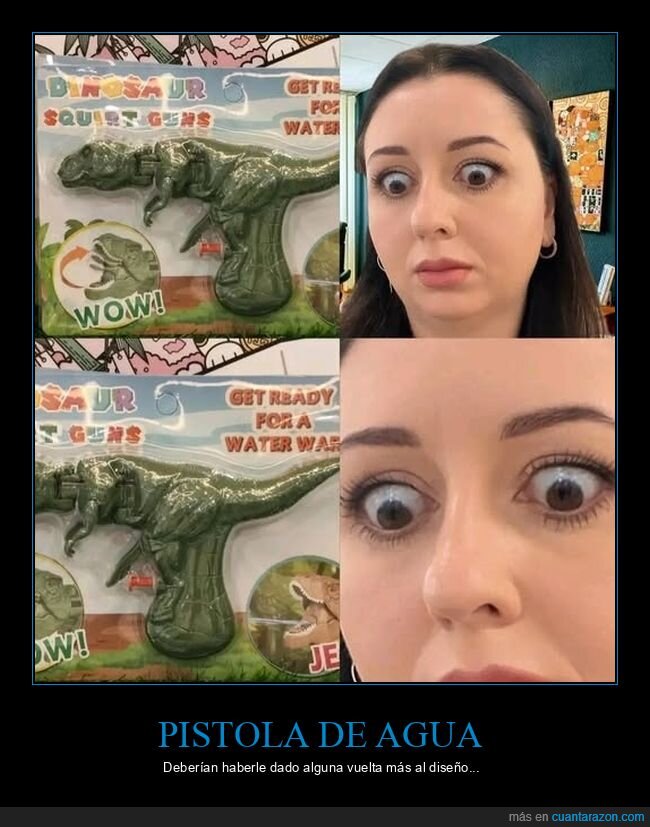 dinosaurio,pistola de agua,wtf