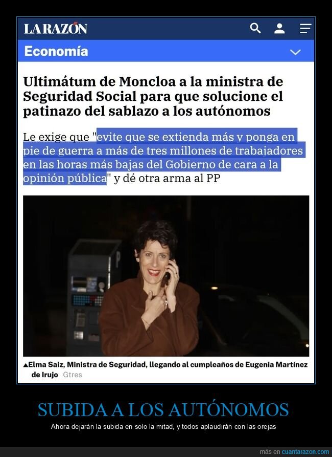 autónomos,ministra