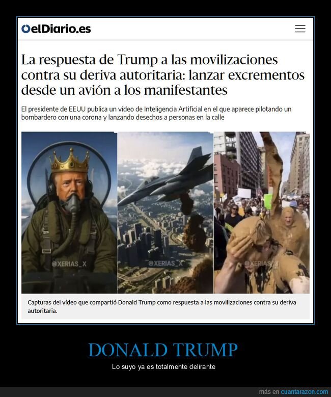 donald trump,ia,excrementos,manifestaciones