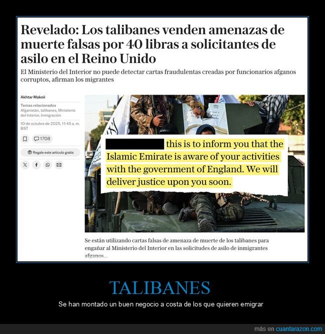 talibanes,amenazas,falsas,reino unido