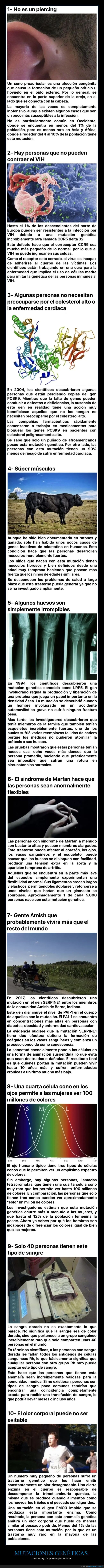 mutaciones genéticas,poco comunes