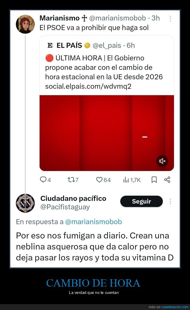 cambio de hora,conspiranoicos