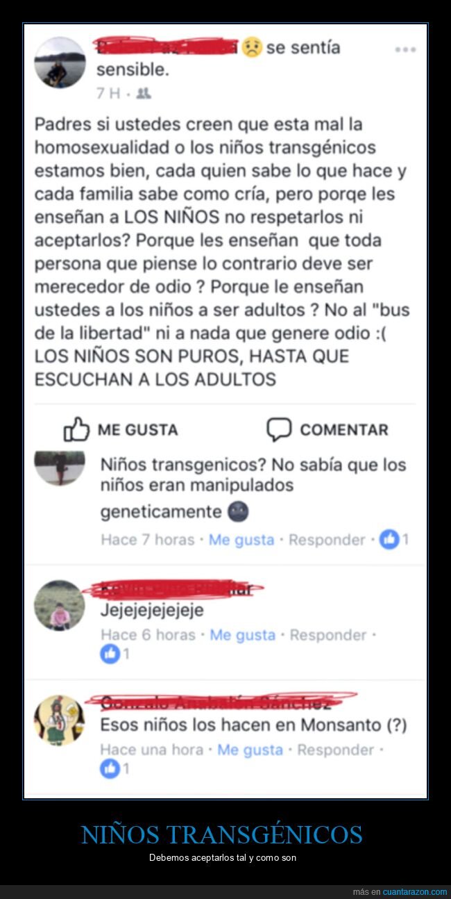 fails,niños,trans,transgénicos