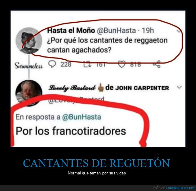 reguetón,agachados,francotiradores