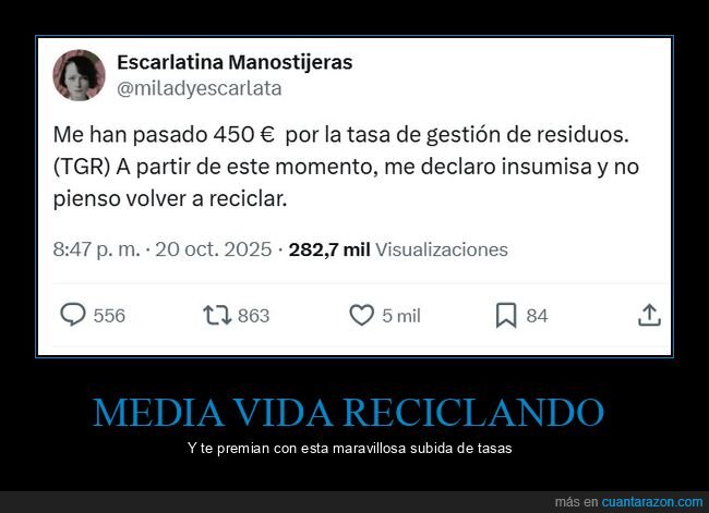 tasa de gestión de residuos,reciclar