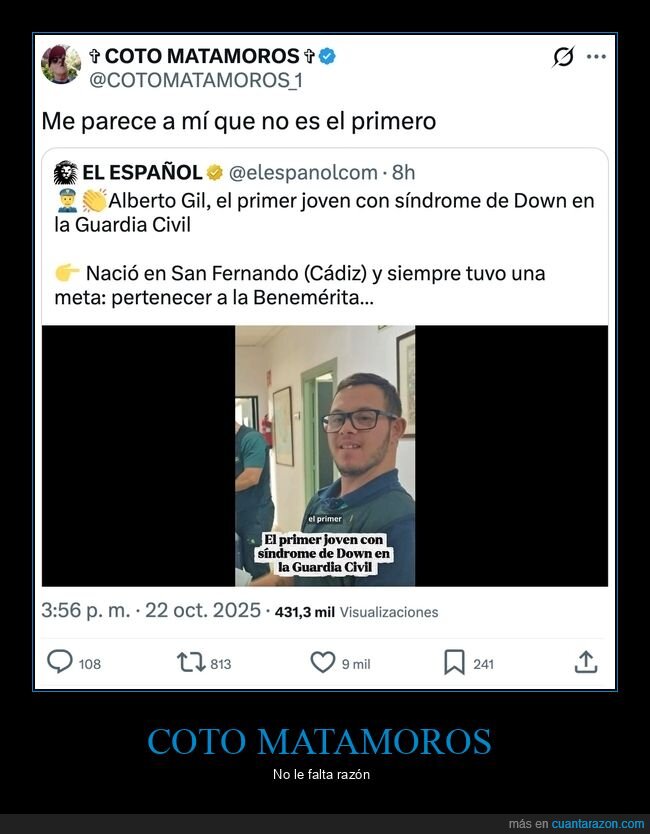 coto matamoros,guardia civil,síndrome de down