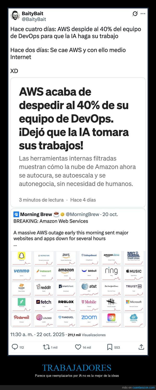 amazon,caída,despidos,ia
