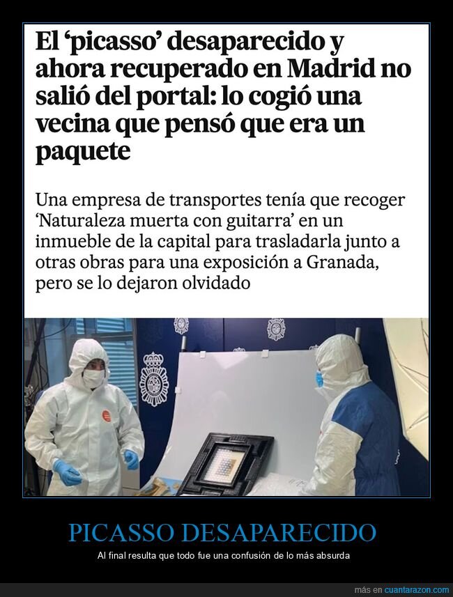 desaparecido,paquete,picasso,recuperado,vecina