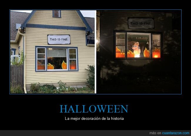 casa,decoración,halloween,this is fine