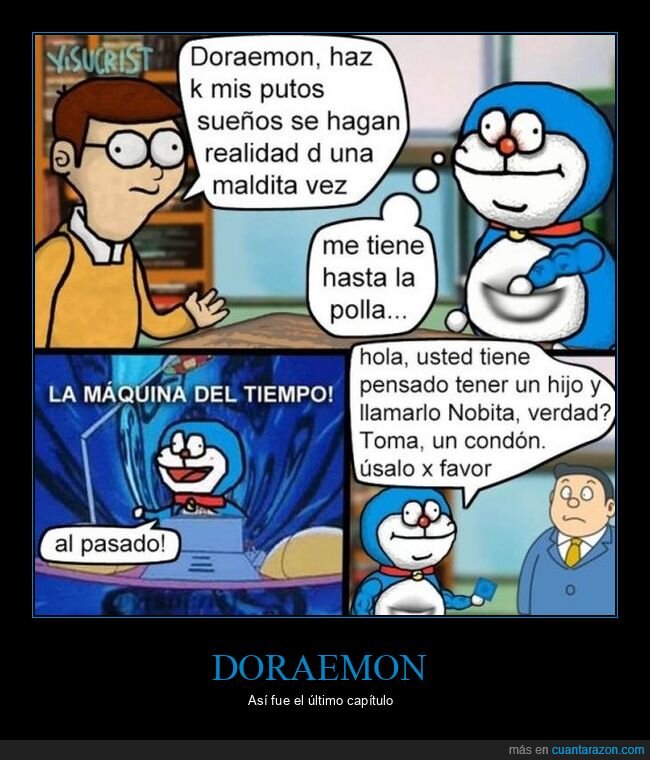 condón,doraemon,máquina del tiempo,nobita,padre