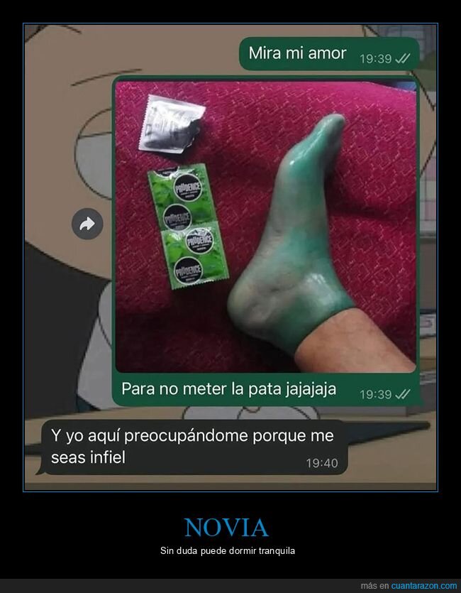 condón,pareja,pie,whatsapp