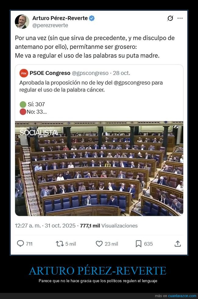 arturo pérez reverte,regular,cáncer