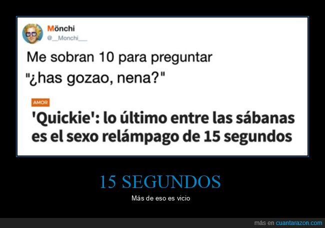 15 segundos,tiempo