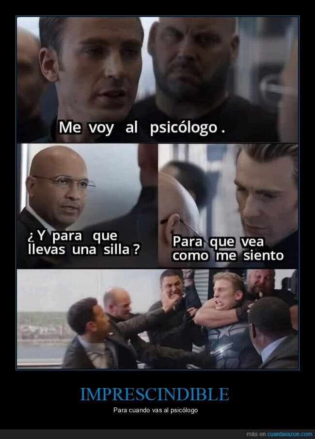 capitán américa,psicólogo,silla
