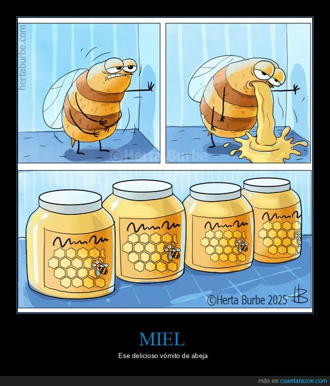 miel,vómito,abeja