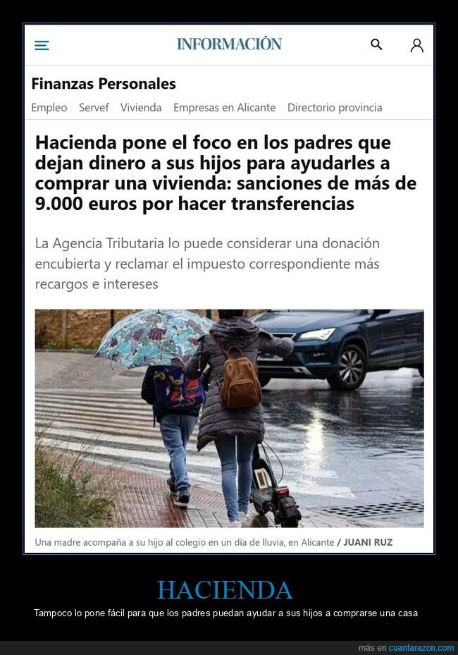 hacienda,padres,dejar,dinero,hijos,vivienda