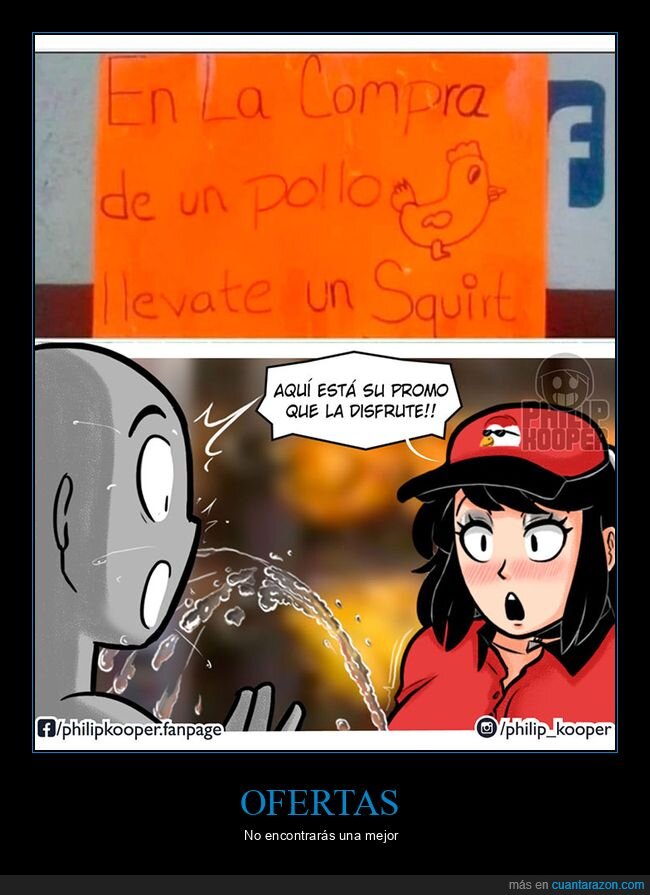 carteles,oferta,pollo,squirt