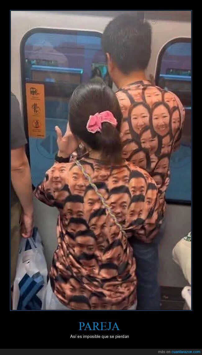 pareja,camisetas,caras