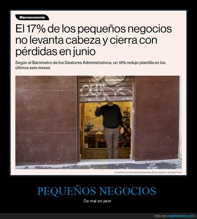 pequeños negocios,pérdidas