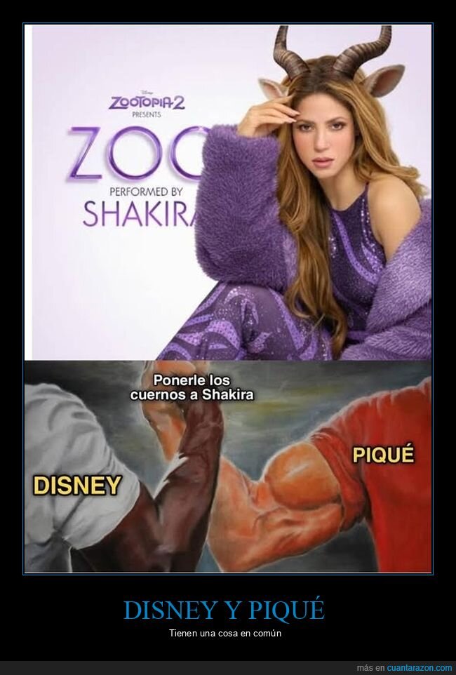 cuernos,disney,piqué,shakira,zootopia 2