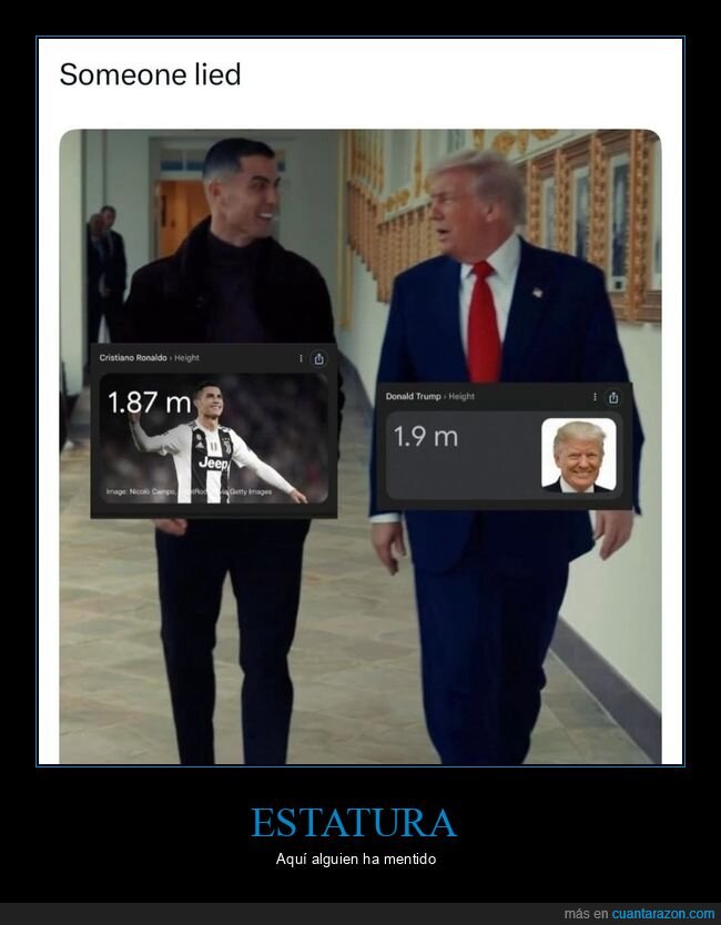 estatura,cristiano ronaldo,donald trump