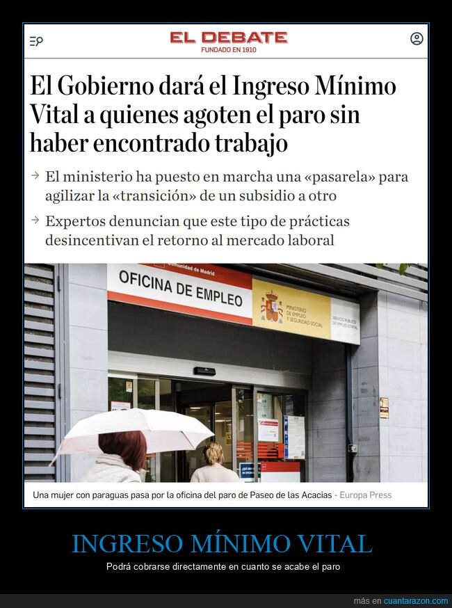 ingreso mínimo vital,paro