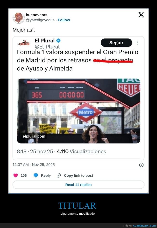 fórmula 1,gran premio de madrid,ayuso,almeida,retrasos,políticos