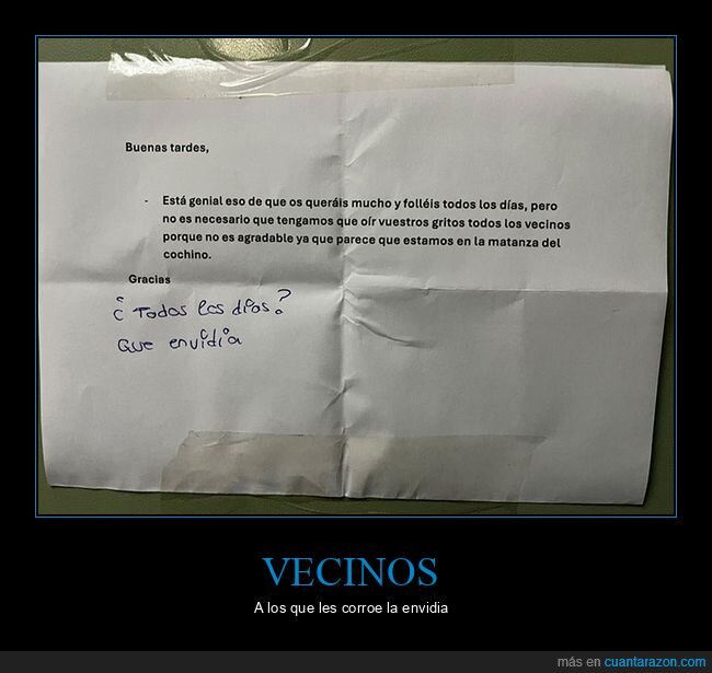 carteles,gritos,vecinos