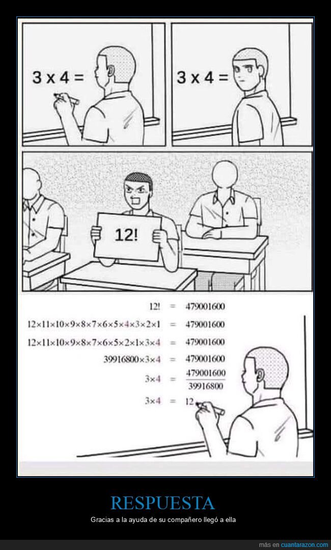 clase,multiplicación,respuesta,factorial