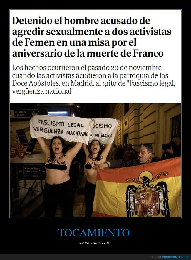 detenido,femen,franquista
