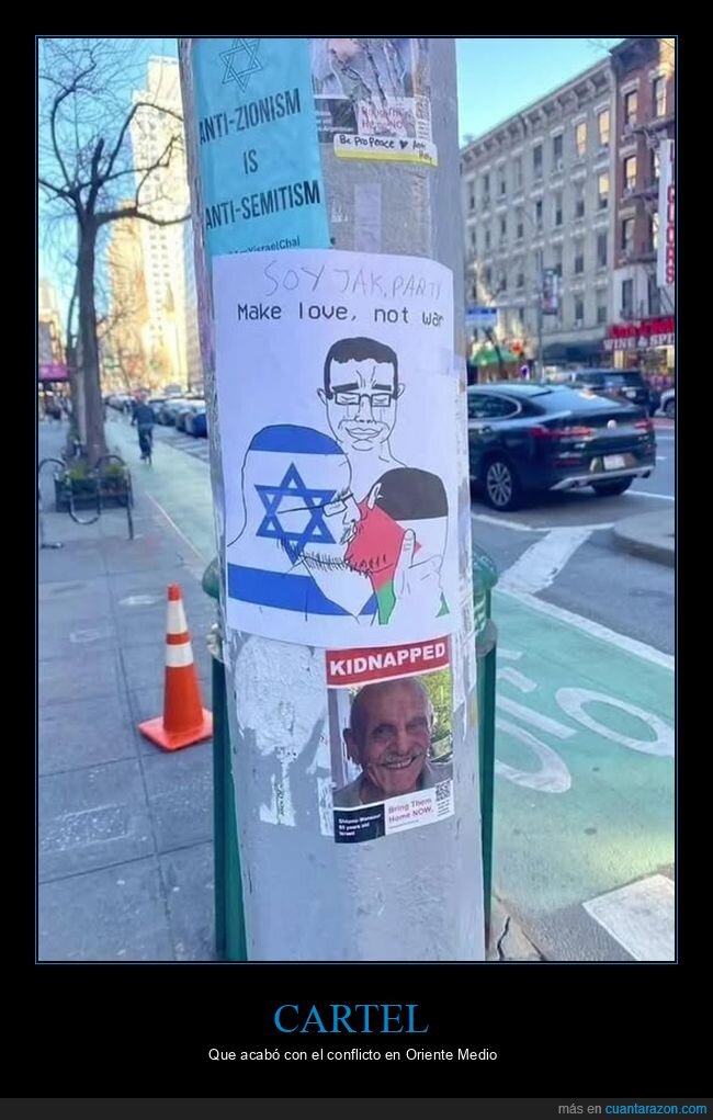 besándose,carteles,israel,palestina