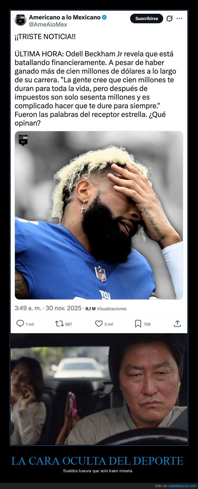 dinero,fútbol americano,impuestos,odell beckham jr,ruina
