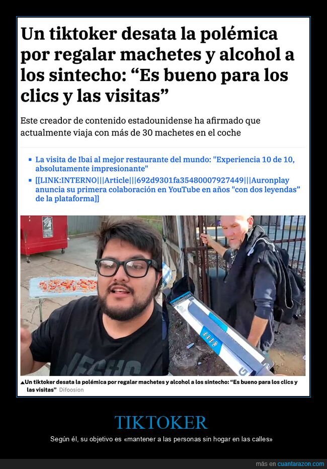 alcohol,machetes,regalar,sintecho,tiktoker