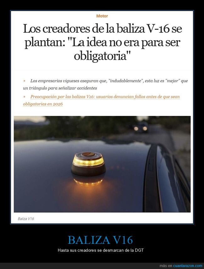 baliza v16,creadores,obligatoria
