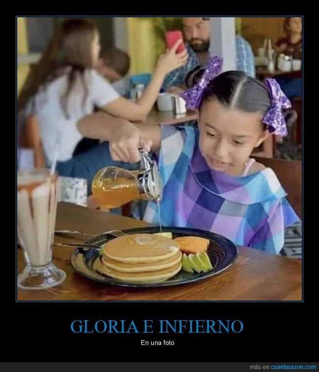 móvil,niña,pareja,segundo plano,tortitas