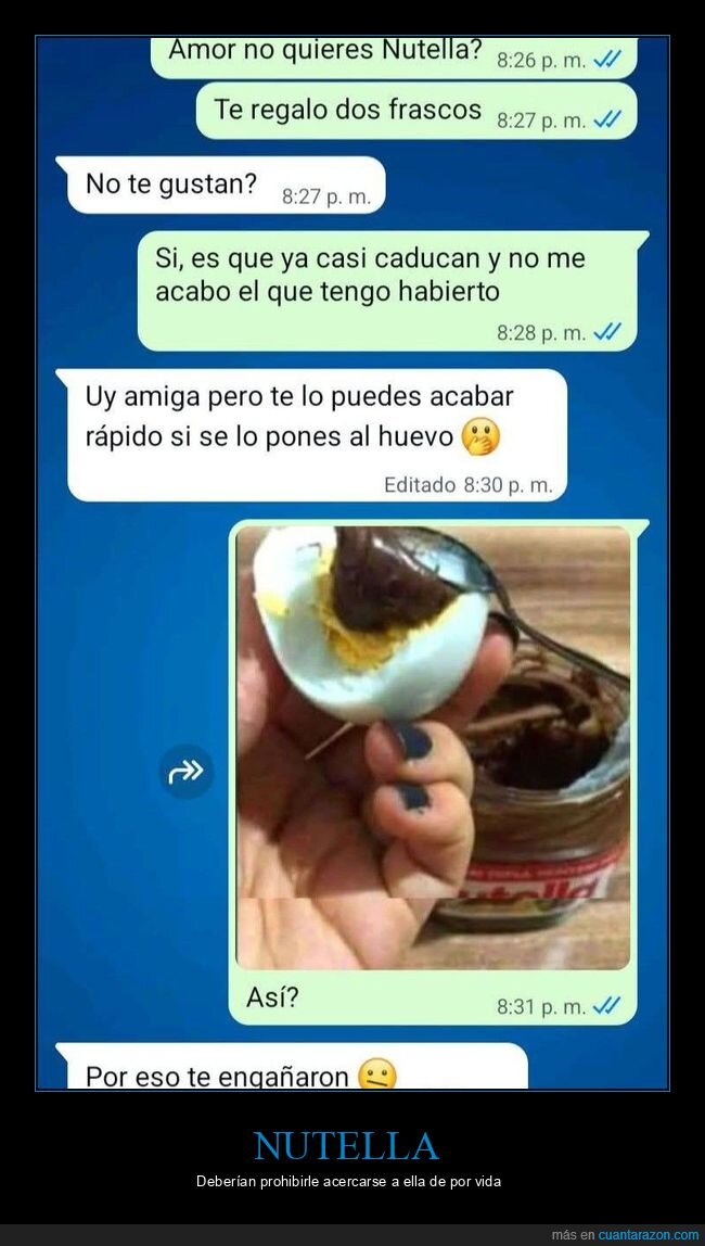 nutella,huevo,asco